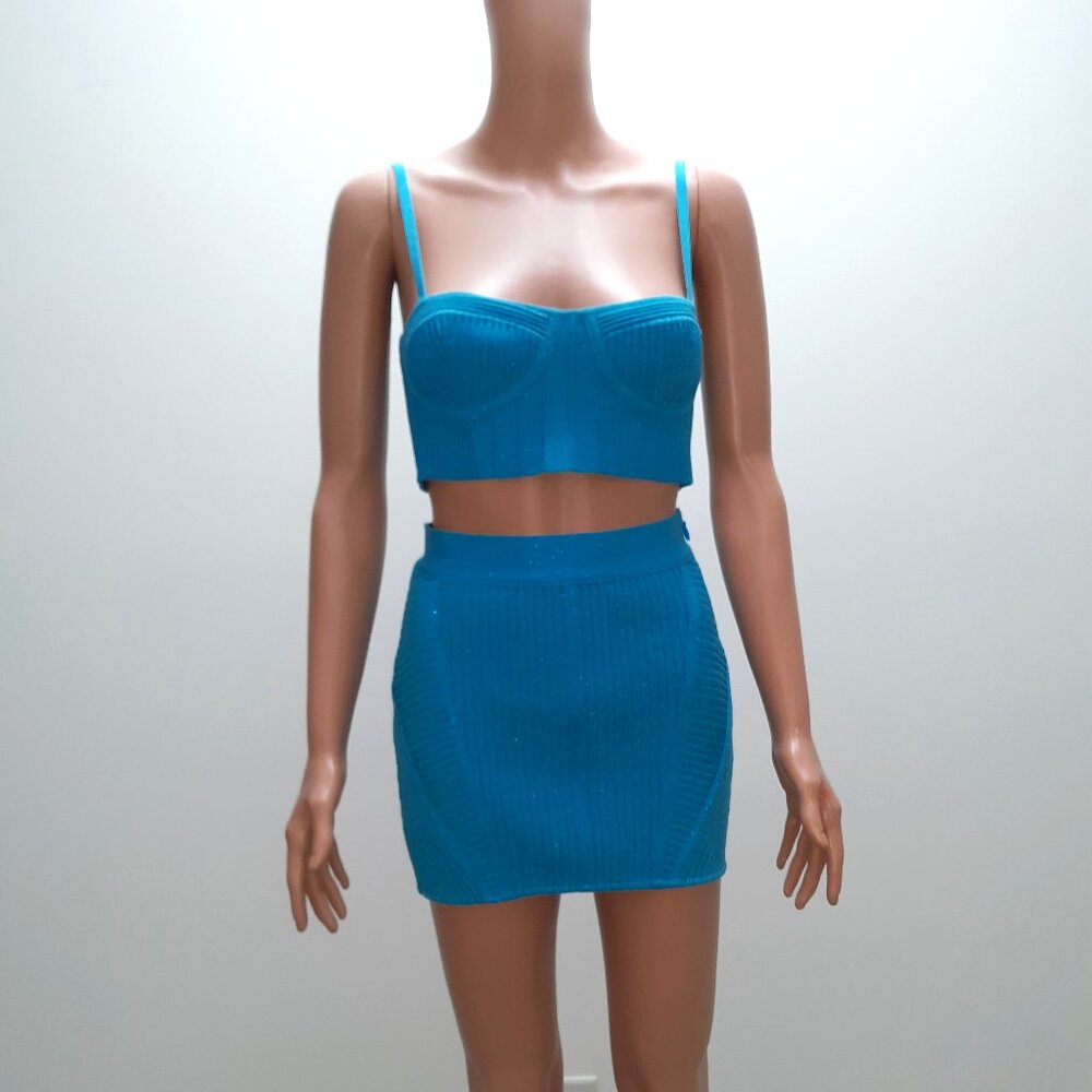 SOLD Top and Taressa Skirt in Aqua